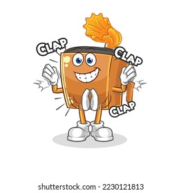 the record player applause illustration. character vector