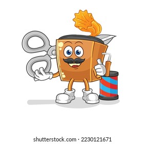the record player barber cartoon. cartoon mascot vector