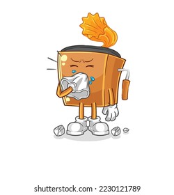 the record player blowing nose character. cartoon mascot vector