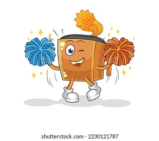 the record player cheerleader cartoon. cartoon mascot vector