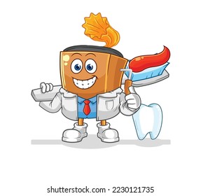 the record player dentist illustration. character vector