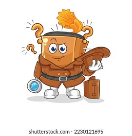 the record player detective vector. cartoon character