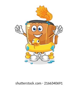the record player with duck buoy cartoon. cartoon mascot vector