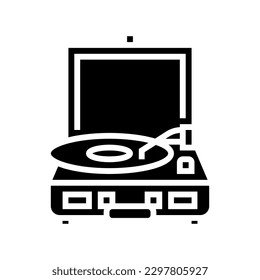 record player hipster retro glyph icon vector. record player hipster retro sign. isolated symbol illustration