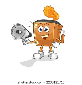 the record player holding hand loudspeakers vector. cartoon character