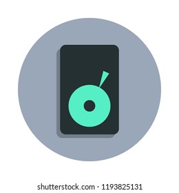 record player icon in badge style. One of web collection icon can be used for UI, UX