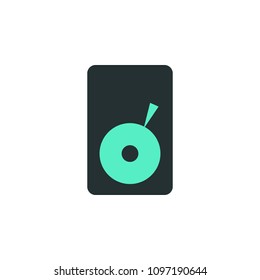 record player icon. Element of web icon with one color for mobile concept and web apps. Isolated record player icon can be used for web and mobile on white background