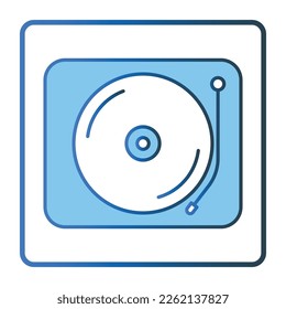 Record player icon illustration. icon related to multimedia. Lineal color icon style, two tone icon. Simple vector design editable