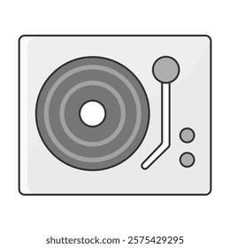 Record Player Icon Representing Music Playback, Vinyl Records, and Retro Entertainment