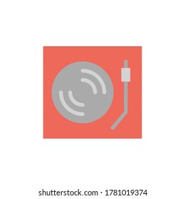Record player icon. Simple color vector elements of rock n roll icons for ui and ux, website or mobile application