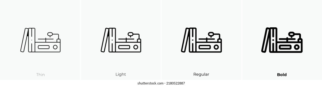 record player icon. Thin, Light Regular And Bold style design isolated on white background