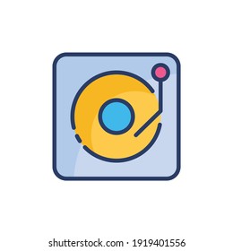 Icono del reproductor de registros en vector. Logotipo