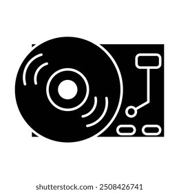 record player icon vector on white background