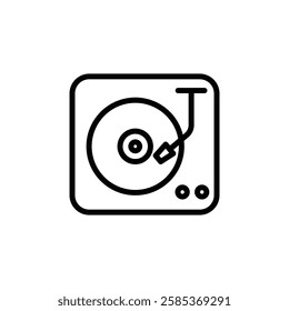 record player iconVector illustration in black