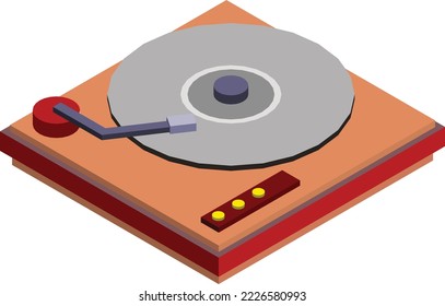 record player illustration in 3D isometric style isolated on background