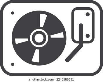 record player illustration in minimal style isolated on background