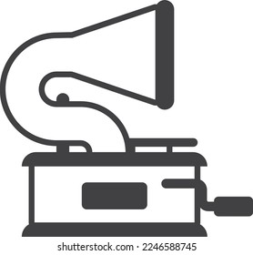 record player illustration in minimal style isolated on background