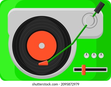 Record player, illustration, vector on a white background.