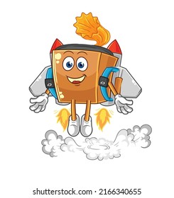 the record player with jetpack mascot. cartoon vector