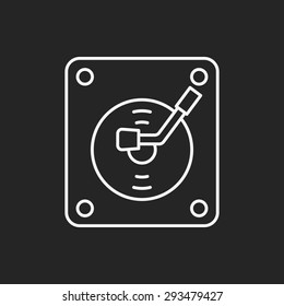 record player line icon