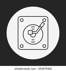 record player line icon