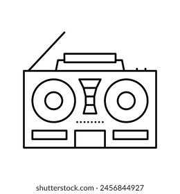record player line icon vector. record player sign. isolated contour symbol black illustration