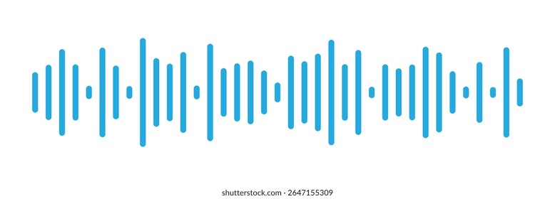 Record player lines social audio of voice volume equalizer with stereo noise sound wave message. Blue sound wave audio icon vector. Blue Audio sound symbol. Audio waves icon. Voice message symbol.