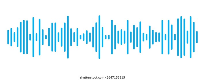 Record player lines social audio of voice volume equalizer with stereo noise sound wave message. Blue sound wave audio icon vector. Blue Audio sound symbol. Audio waves icon. Voice message symbol.