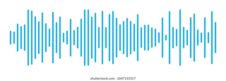 Record player lines social audio of voice volume equalizer with stereo noise sound wave message. Blue sound wave audio icon vector. Blue Audio sound symbol. Audio waves icon. Voice message symbol.