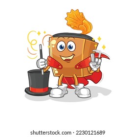 the record player magician illustration. character vector