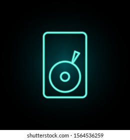 Record player neon icon. Simple thin line, outline vector of web icons for ui and ux, website or mobile application