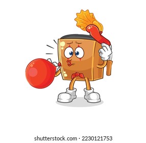 the record player pantomime blowing balloon. cartoon mascot vector