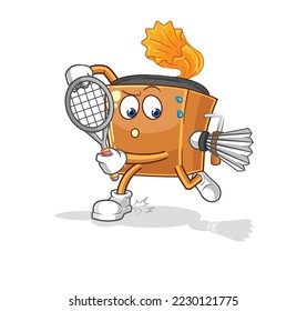 the record player playing badminton illustration. character vector