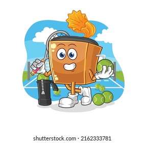the record player plays tennis illustration. character vector