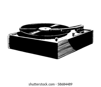 Record Player - Retro Clip Art