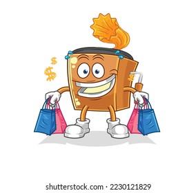 the record player shoping mascot. cartoon vector