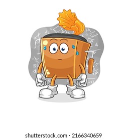 the record player thinking hard vector. cartoon character