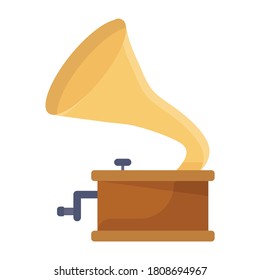 Un reproductor de discos, estilo vectorial de moda del instrumento gramófono 