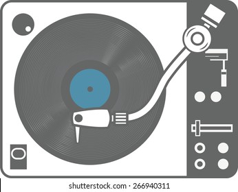 Record Player Vinyl Record Isolated On White Background