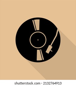 Record player and vinyl  retro vintage design vector