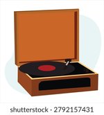 record player. Record player with vinyl. Turntable vinyl record player