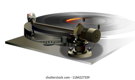 Record player vinyl vector isolated on white background