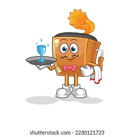 the record player waiter cartoon. cartoon mascot vector