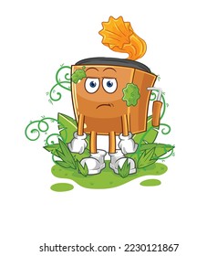 el jugador de discos esperando a una mascota demasiado larga. vector de dibujos animados