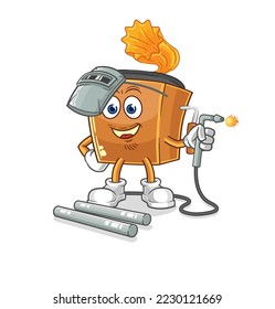 the record player welder mascot. cartoon vector