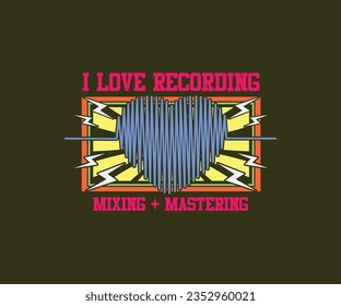 Record producer. Audio engineer vector design. Vector design for Poster, Apparel, street wear t shirt, hoodie, etc. Old audio speaker design elements.