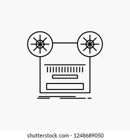 Record, recording, retro, tape, music Line Icon. Vector isolated illustration