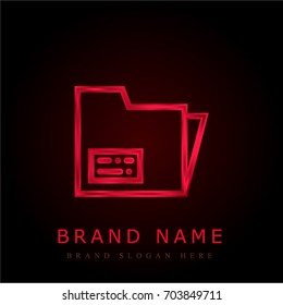 Record red chromium metallic logo