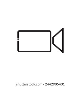 Pantalla de grabación de icono de línea fina, ilustración vectorial de símbolo de logotipo de cámara, símbolo de línea fina sobre fondo blanco 