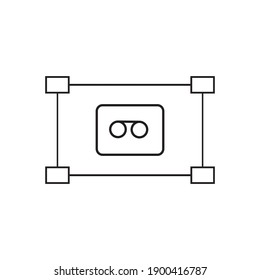 record and shape  vector icon simple black white.